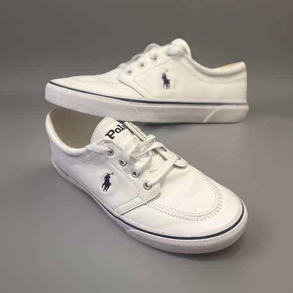 Polo Ralph Lauren Other - Polo by Ralph Lauren White Faxon X white leather sneakers- size 8